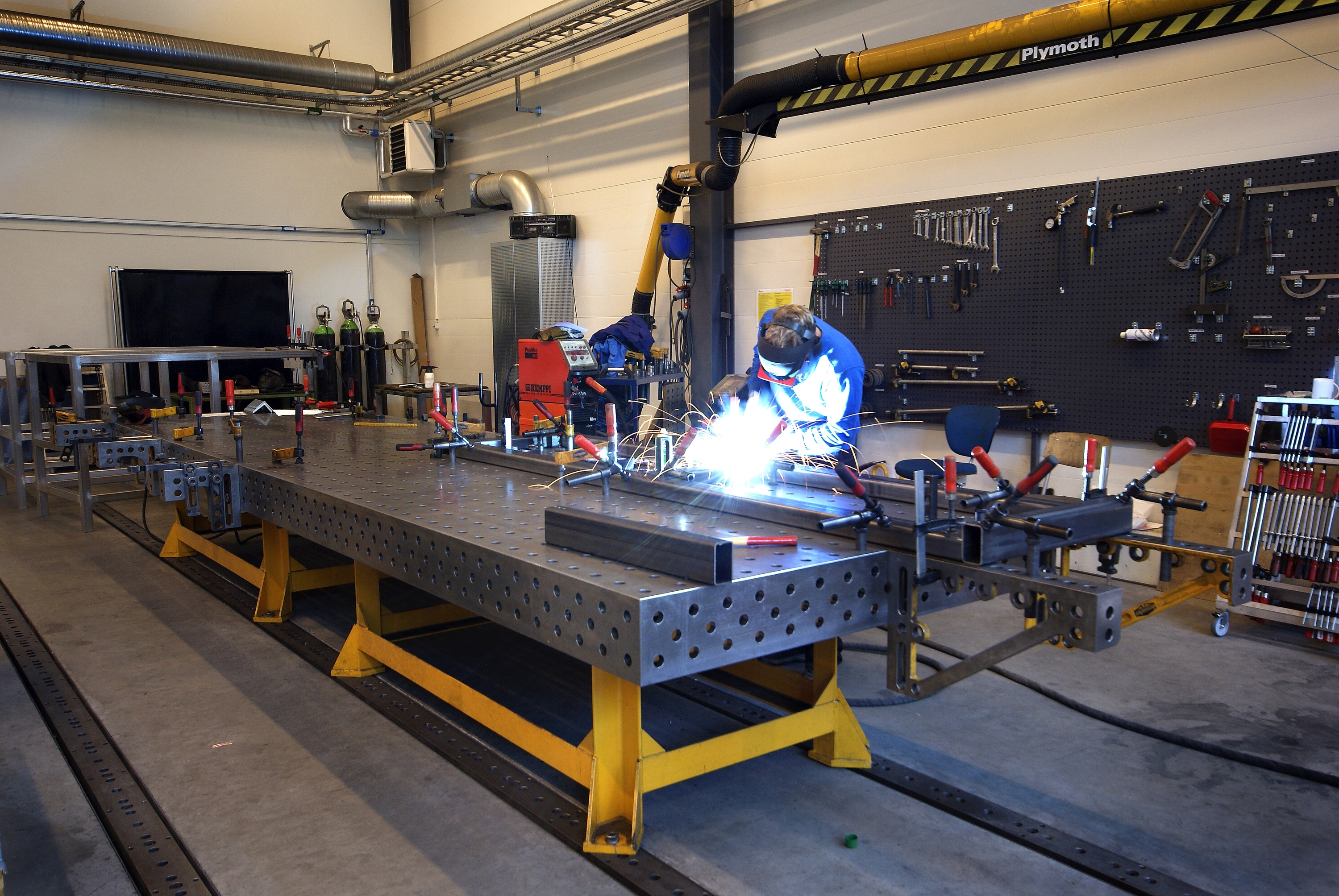 The welding area.